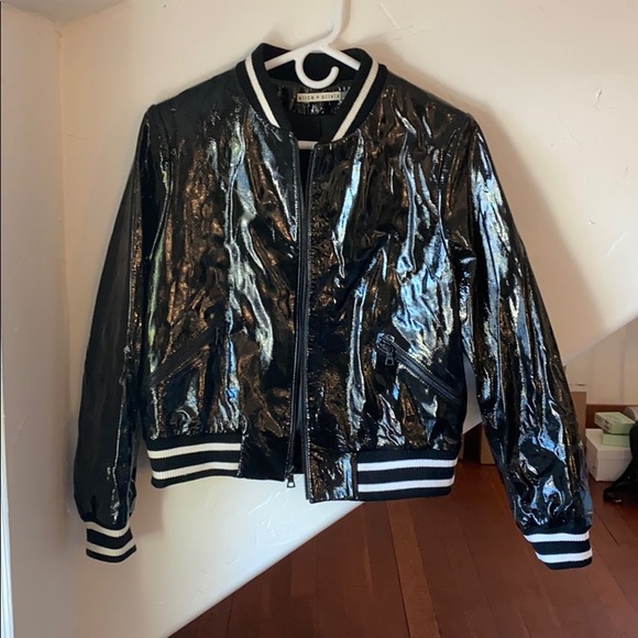 Alice + Olivia Bad Ass Leather Bomber Jacket - Picture 4 of 12